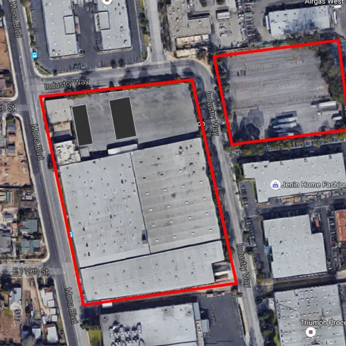 Aerial view of the Industry Way facility in Lynwood